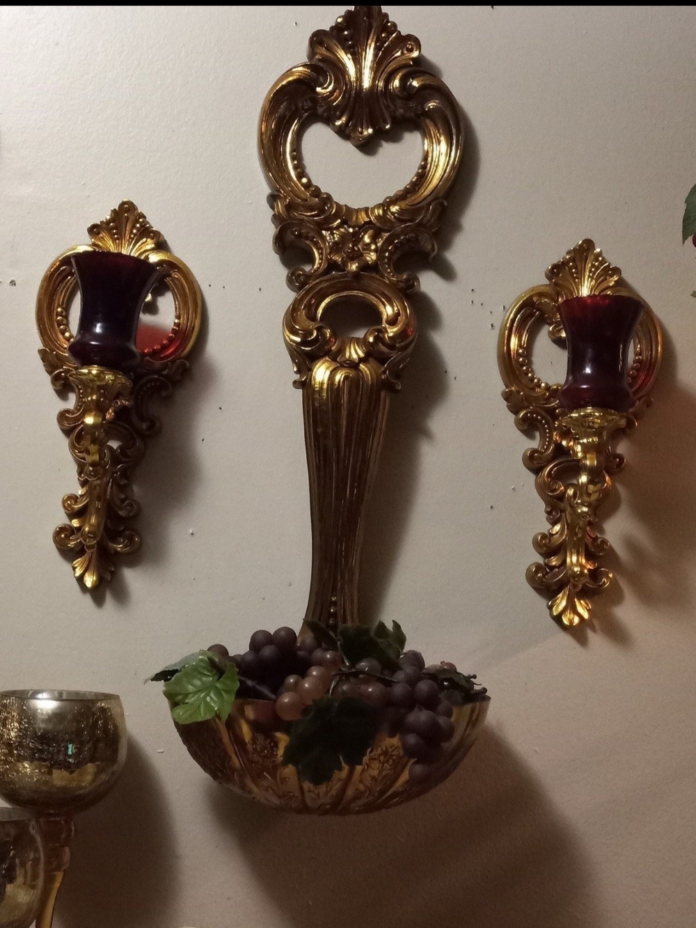 Home Interior Set includes a Large 32" Planter / 2 Beautiful Matching Sconces